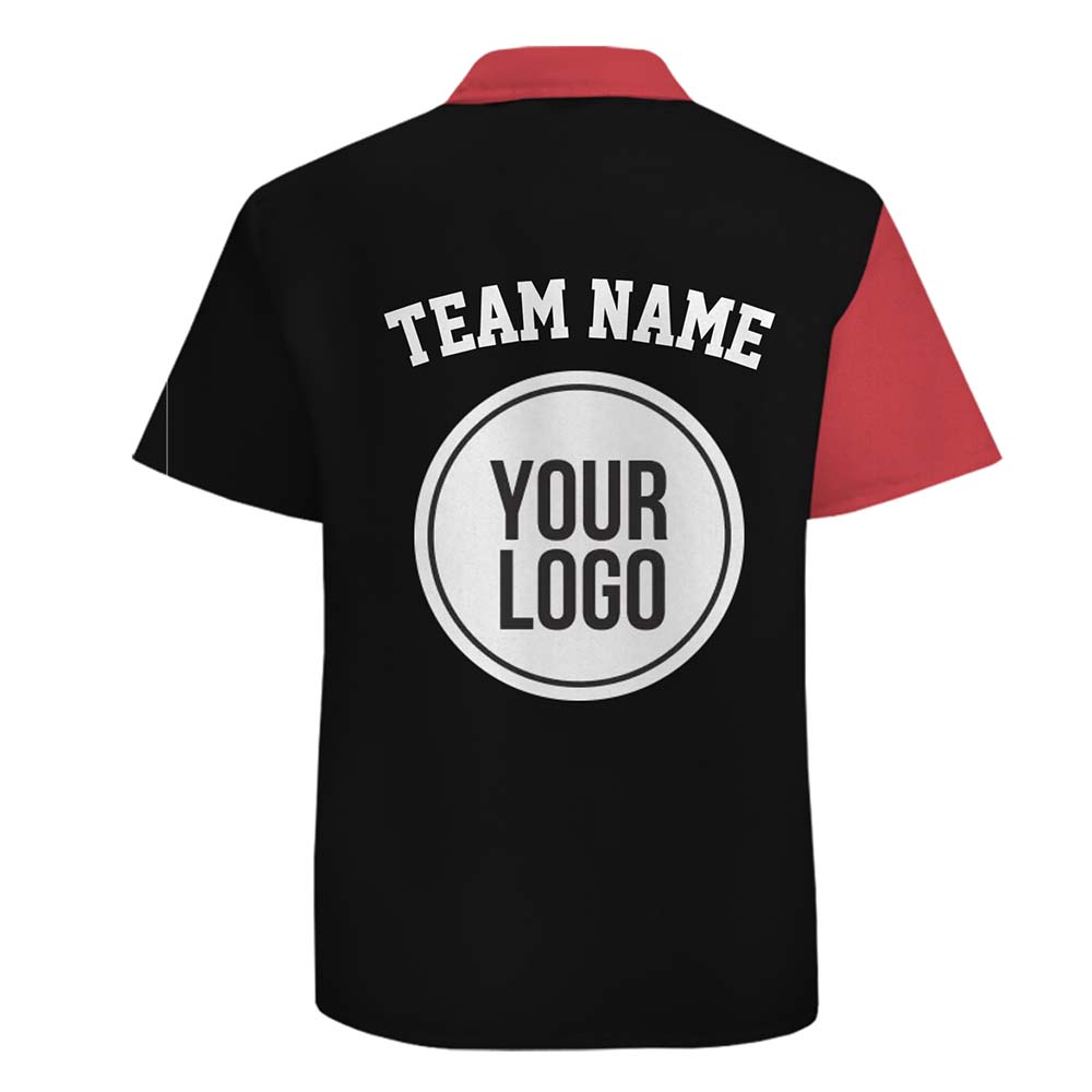Modern Split Color Custom Logo And Text Button Up Shirt