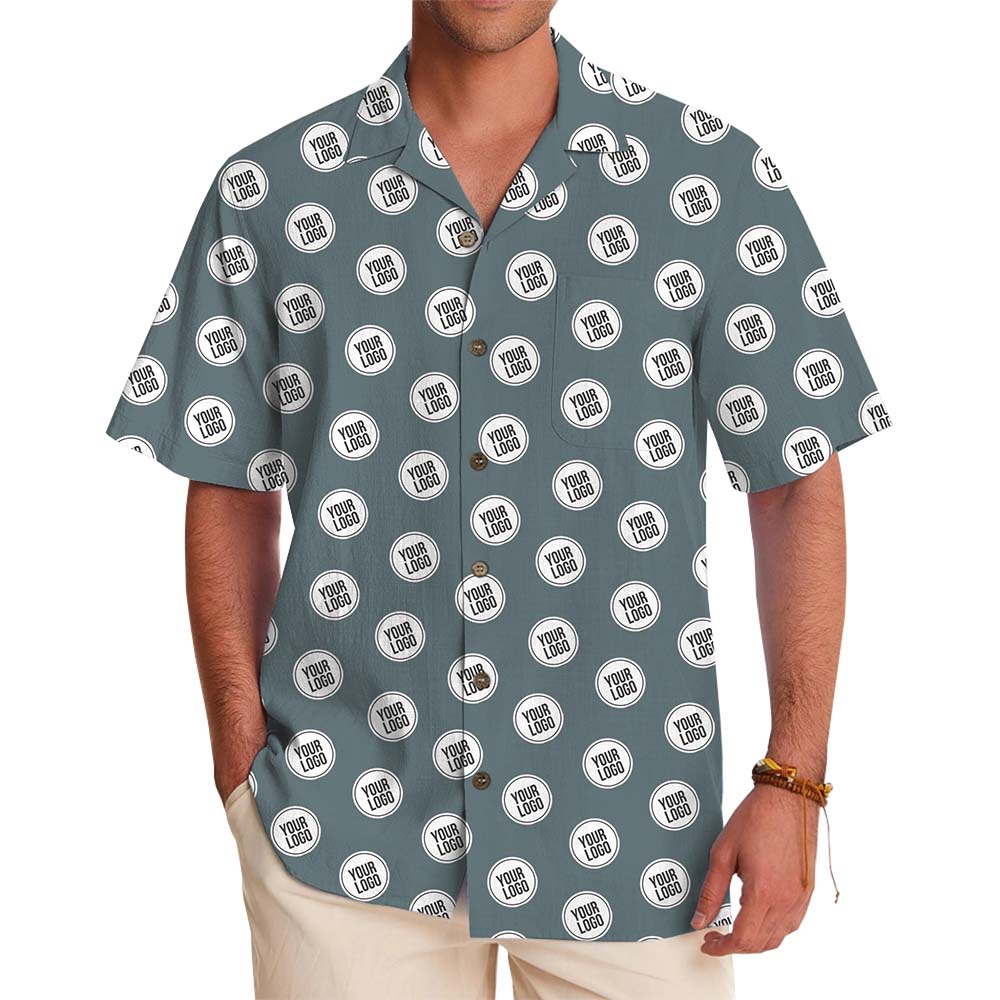 Custom Logo Hawaiian Shirt with Custom Color Background - variant image 1