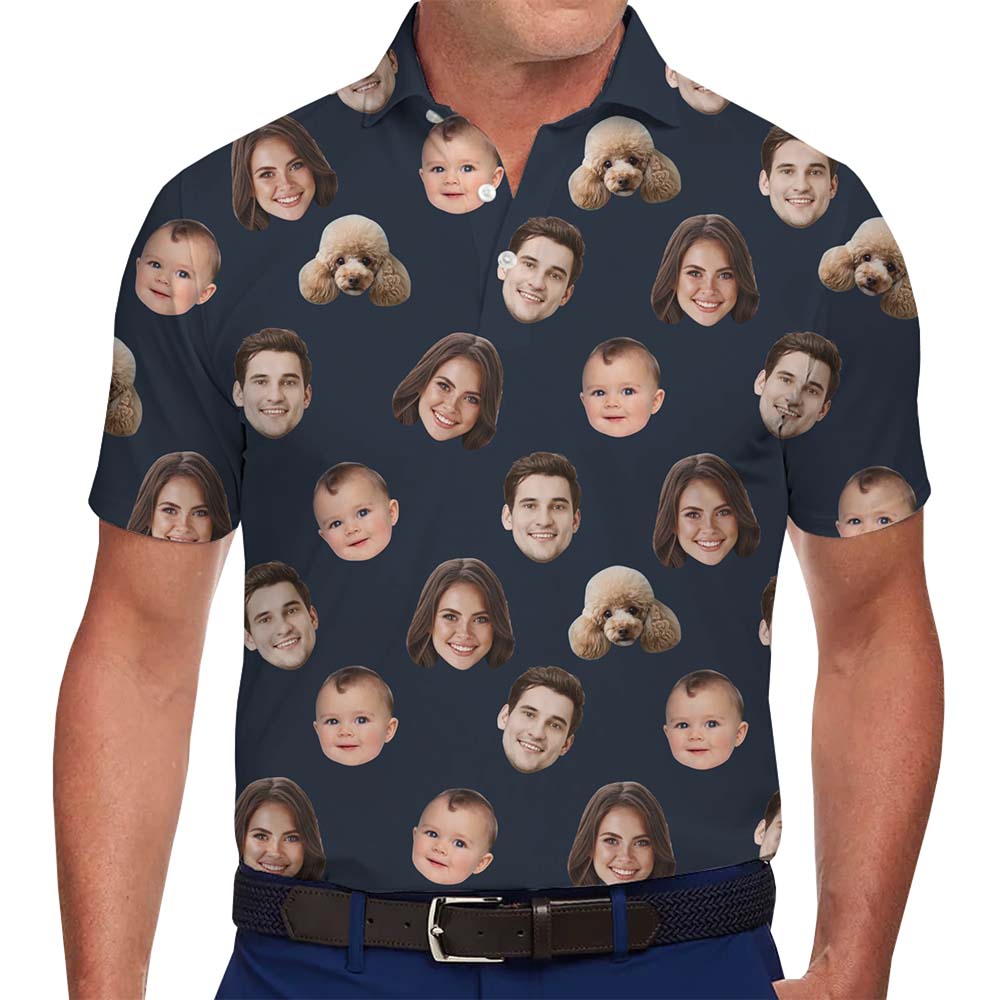 Custom Any Face On Collared Polo Shirt With Preview - variant image 1