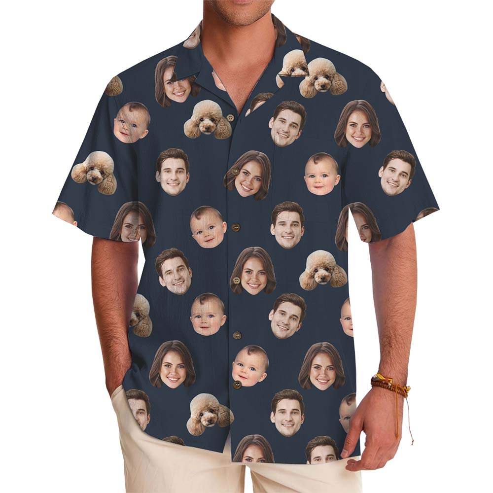 Custom 1-4 Face Hawaiian Shirt With Multiple Color Options - variant image 1