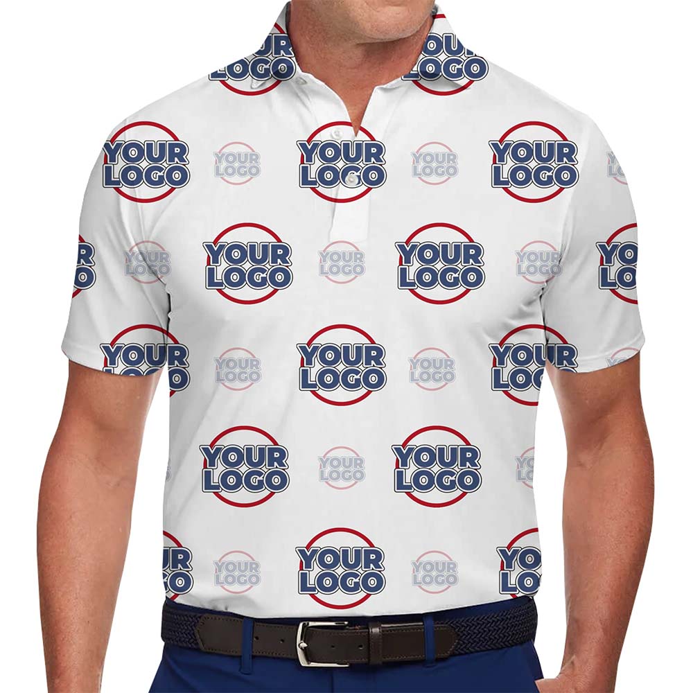Custom Logo Graphic Print Collared Polo Shirt - variant image 1