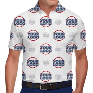 Custom Logo Graphic Print Collared Polo Shirt