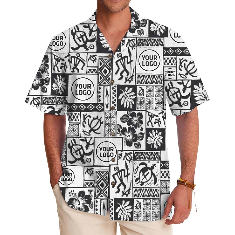Custom Logo Island Heritage Print Hawaiian Shirt - variant image 1