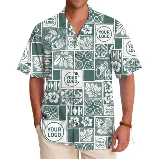 Custom Logo Tropical Fish Floral Hawaiian Shirt
