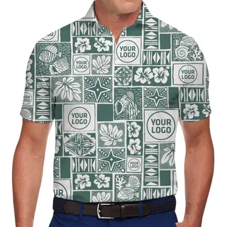 Custom Logo Deep Sea Fish Floral Polo Shirt