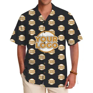 Custom Logo All-Over Print Hawaiian Shirt With Live Preview