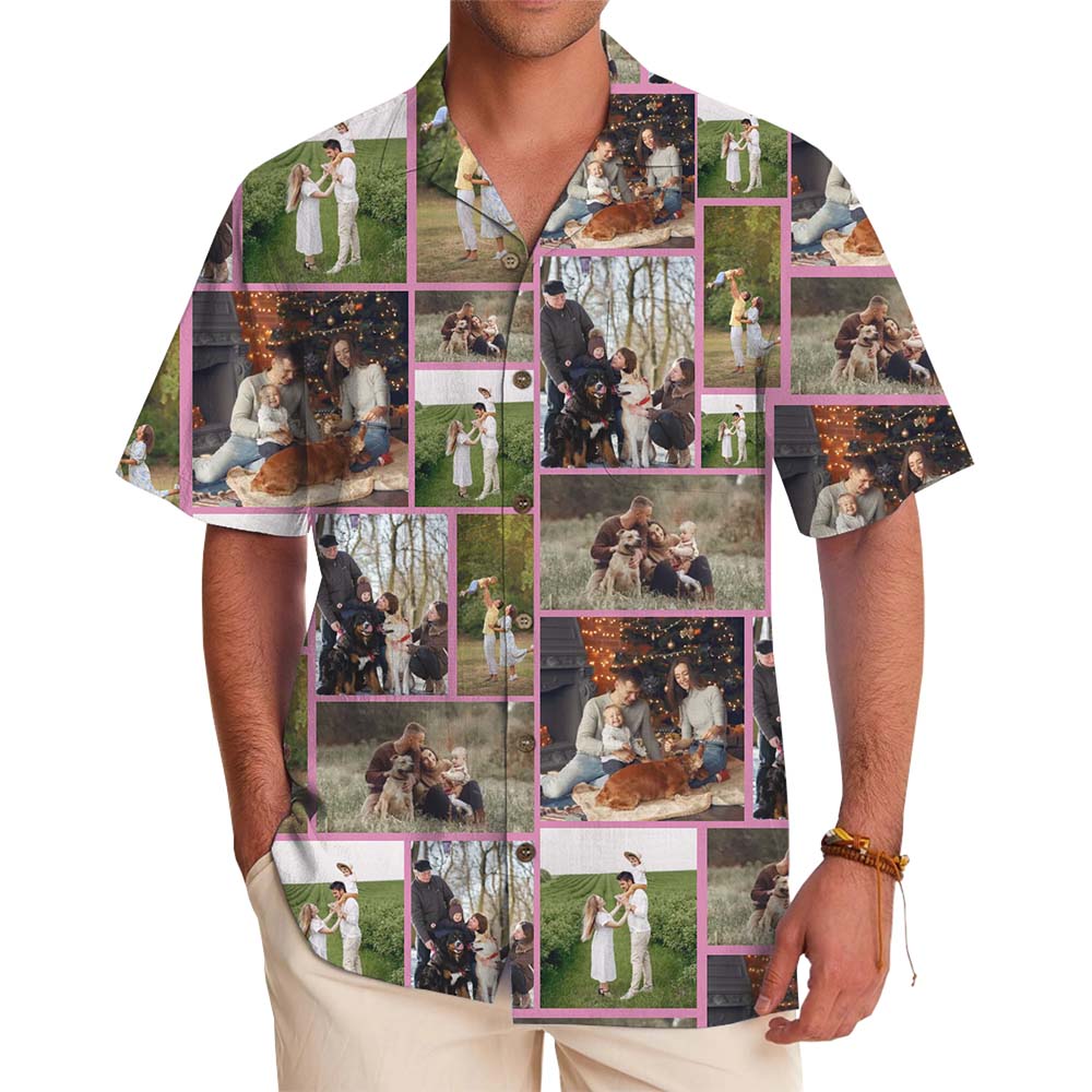 Custom Photo Color Border Hawaiian Shirt With Preview - variant image 1