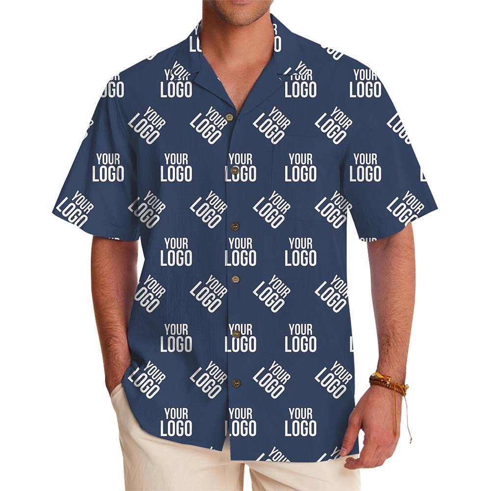 Custom Logo And Color Hawaiian Shirt With Coconut Button - variant image 1