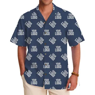 Custom Logo And Color Hawaiian Shirt With Coconut Button
