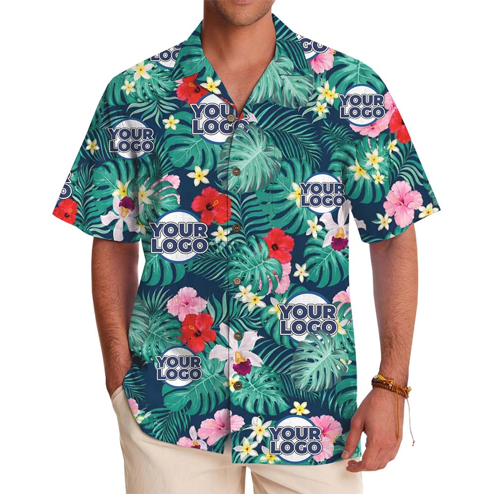 Hibiscus Garden Custom Logo Hawaiian Shirt With Live Preview - variant image 1