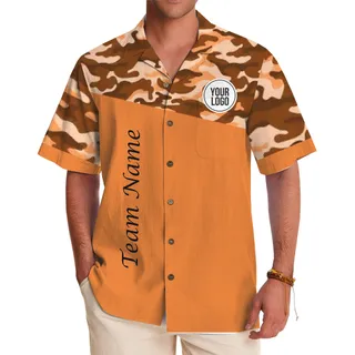 Urban Camo Custom Logo And Text Hawaiian Shirt