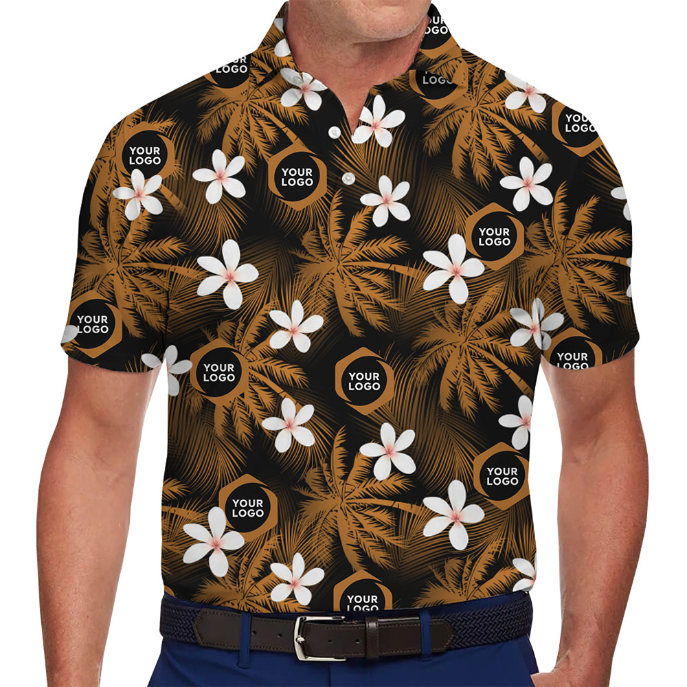 Bold Blossom Custom Brand Collared Polo Shirt - variant image 1