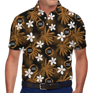 Bold Blossom Custom Brand Collared Polo Shirt