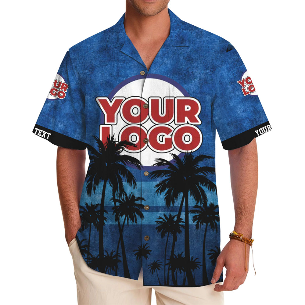 Coastal Palms Custom Logo Hawaiian Shirt With Live Preview - variant image 1