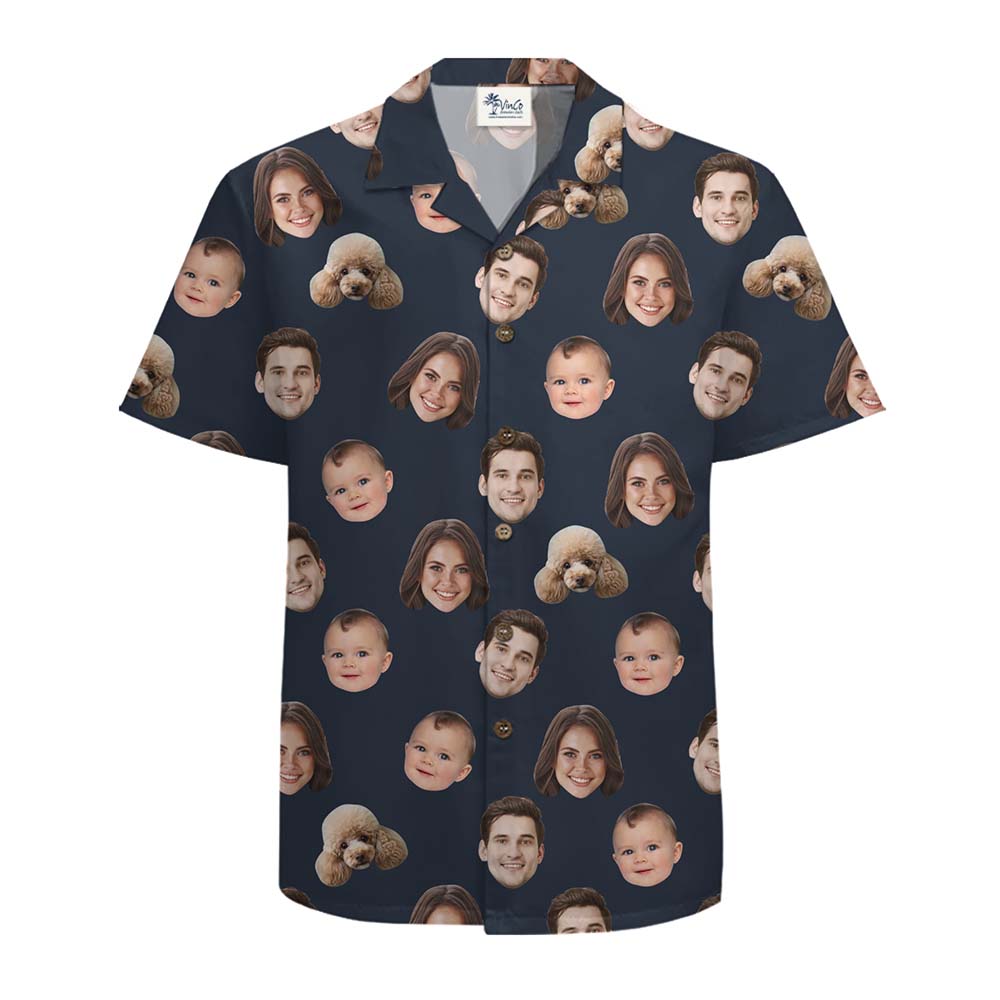 Custom 1-4 Face Hawaiian Shirt With Multiple Color Options