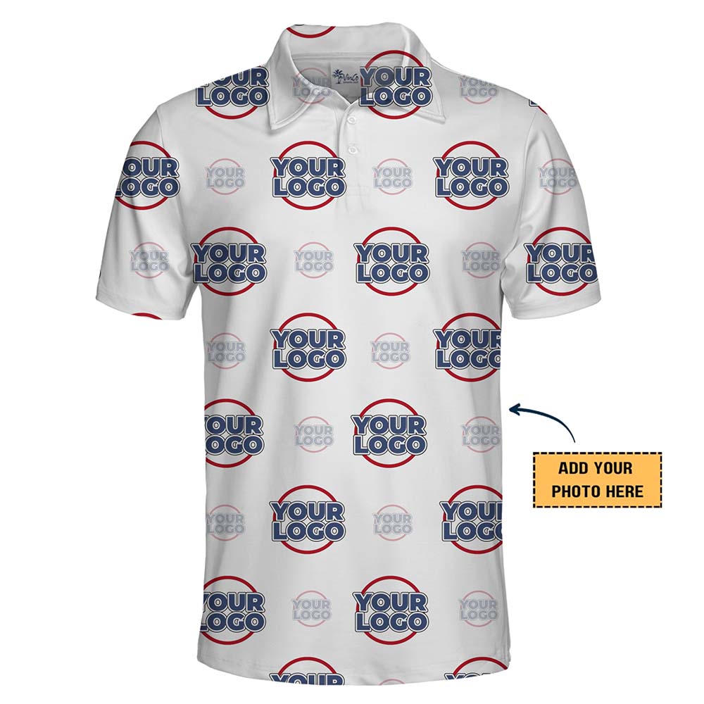 Custom Logo Graphic Print Collared Polo Shirt