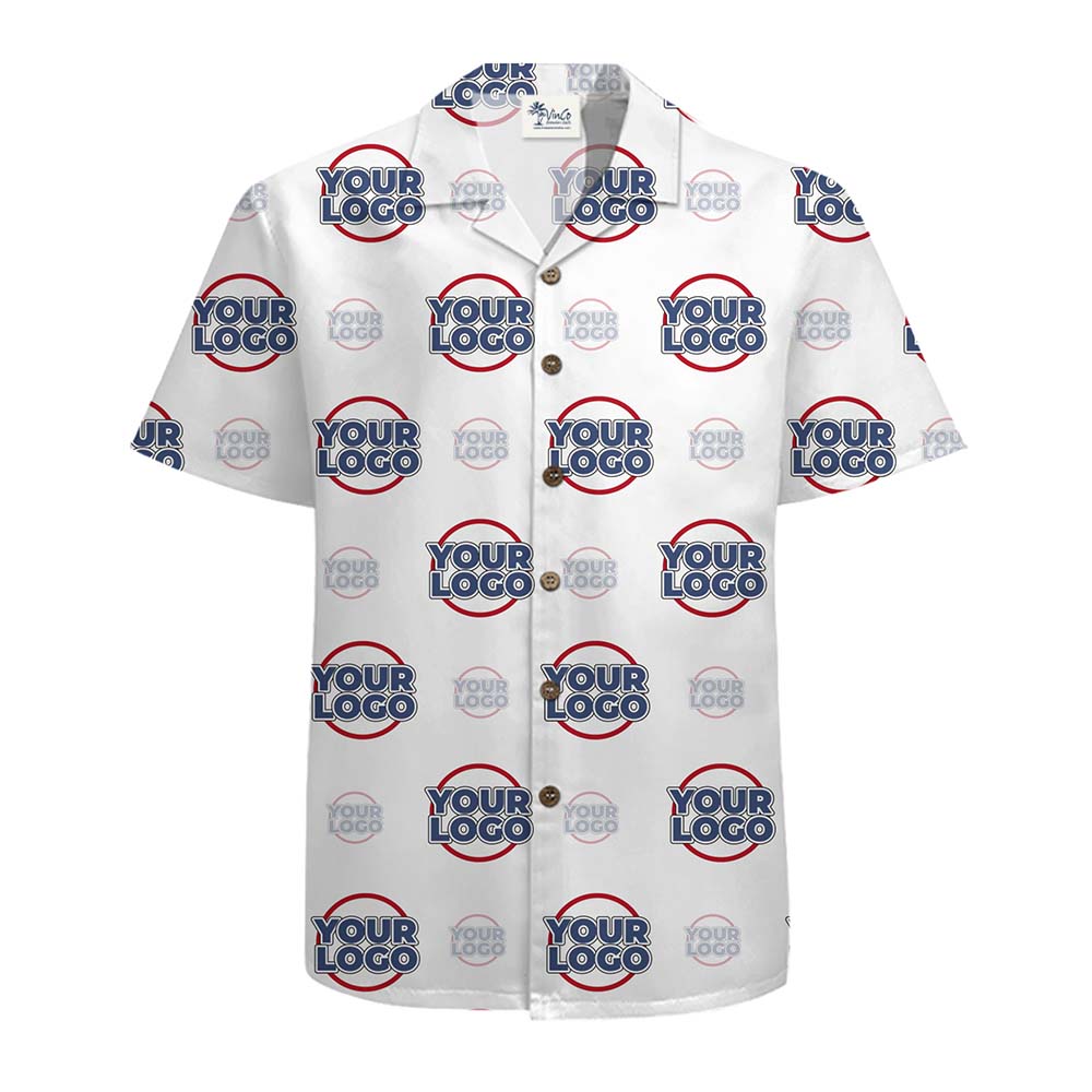 Personalized Logo Print Button Up Shirt With Preview