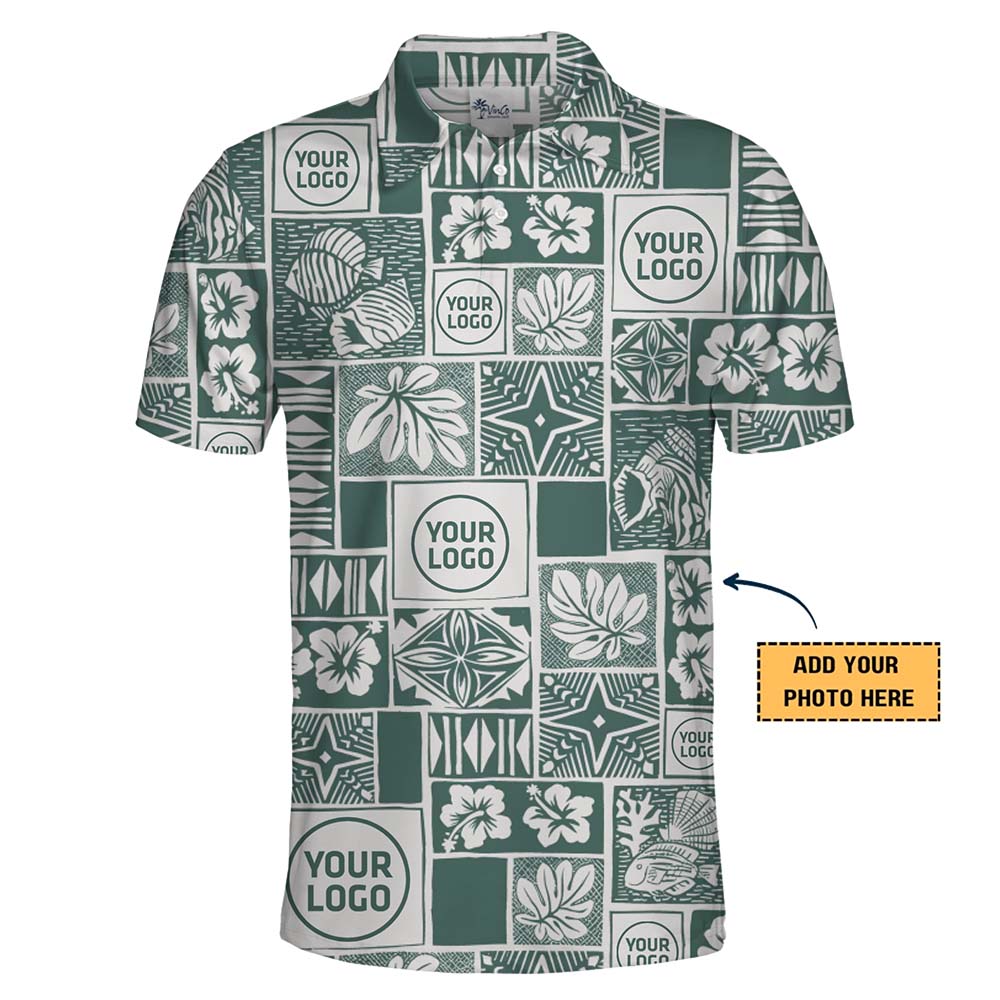 Custom Logo Deep Sea Fish Floral Polo Shirt