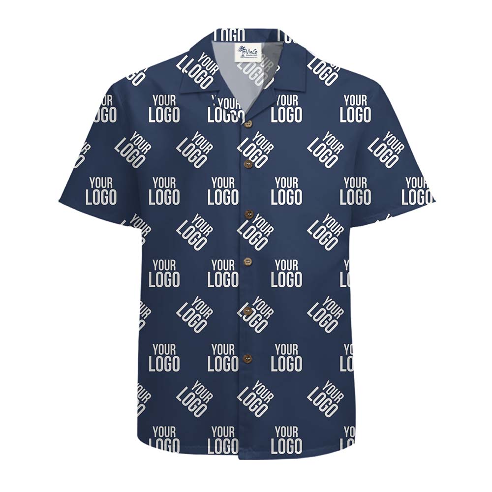Custom Logo And Color Hawaiian Shirt With Coconut Button