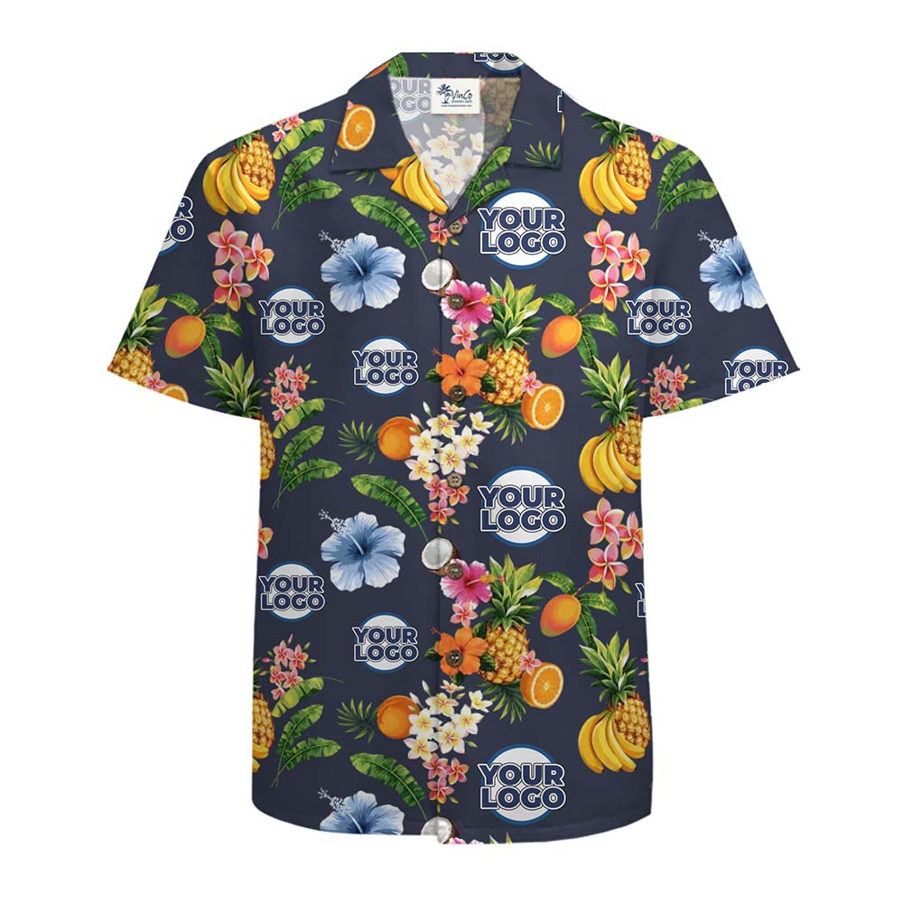 Island Fruit Custom Logo Aloha Shirt With Live Preview