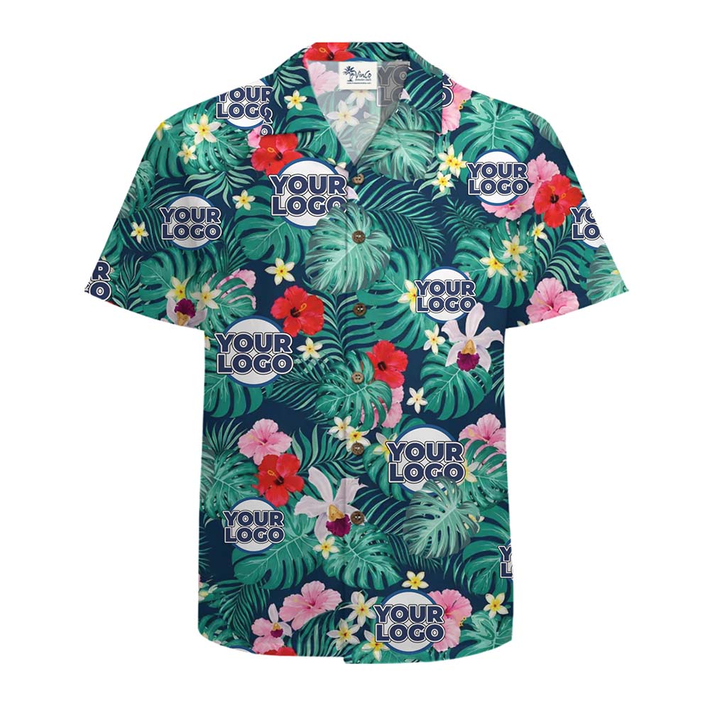 Hibiscus Garden Custom Logo Hawaiian Shirt With Live Preview