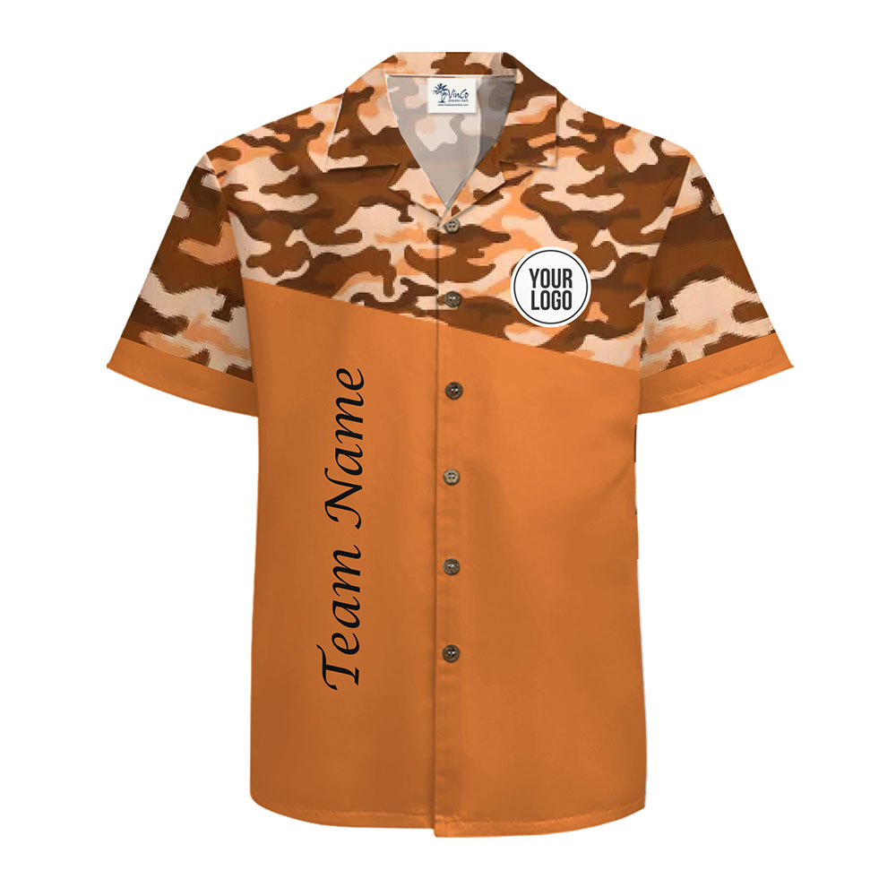 Urban Camo Custom Logo And Text Hawaiian Shirt