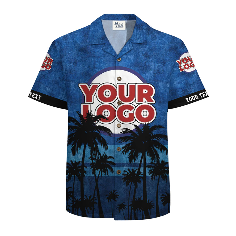 Coastal Palms Custom Logo Hawaiian Shirt With Live Preview
