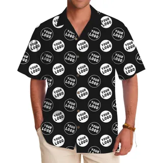 Custom Logo Coconut Button Hawaiian Shirt With Live Preview