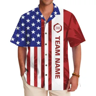 Patriot Spirit Custom Logo Hawaiian Shirt with Live Preview