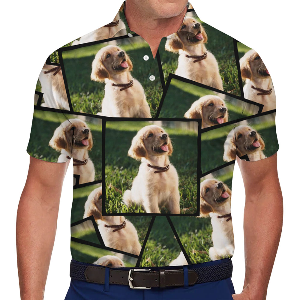 Anniversary Memory Custom Photo Collared Polo Shirt - variant image 1