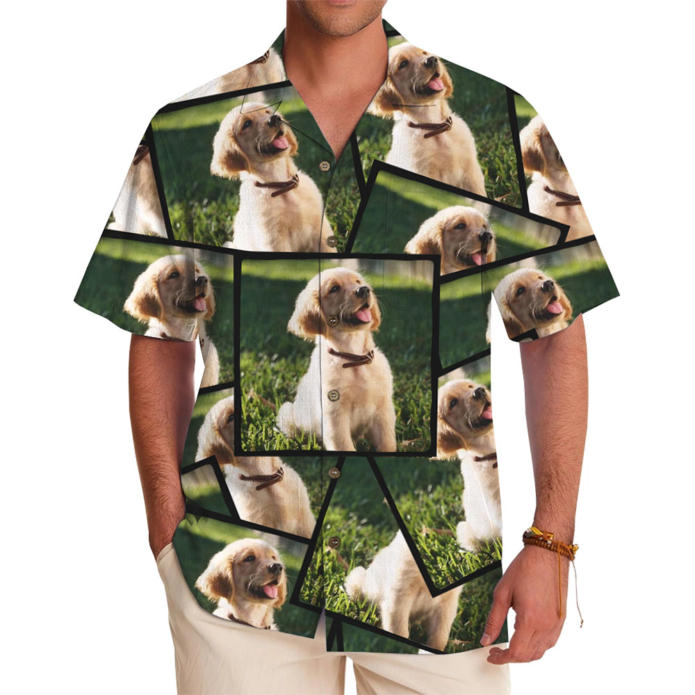 Custom Photo Frame Border Hawaiian Shirt With Preview - variant image 1