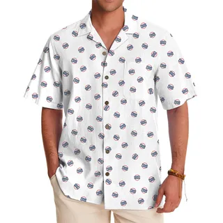 Company Repeat Small Logo Button Up Shirt With Preview
