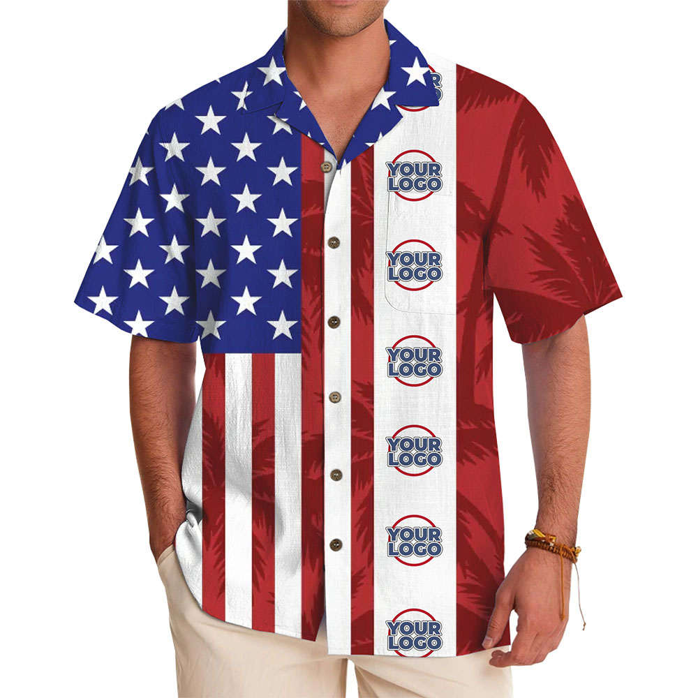 American Pride Custom Logo Button Up Shirt With Instant Preview - variant image 1
