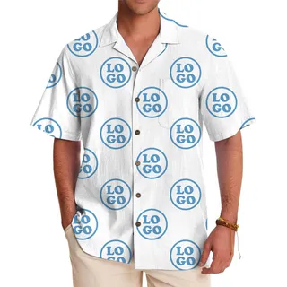 Minimal Custom Logo Print Button Up Shirt With Preview