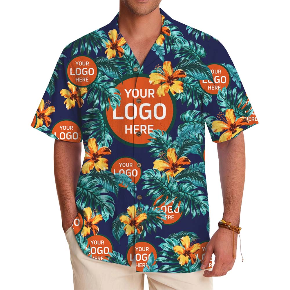 Prestige Custom Logo All Over Print Floral Hawaiian Shirt With Preview - variant image 1