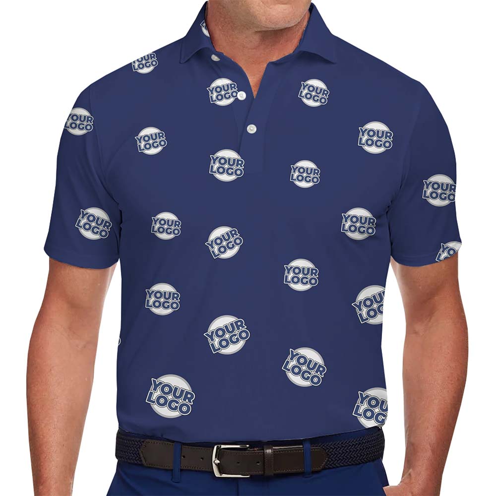 Executive Custom Logo All Over Print Collared Polo Shirt - variant image 1
