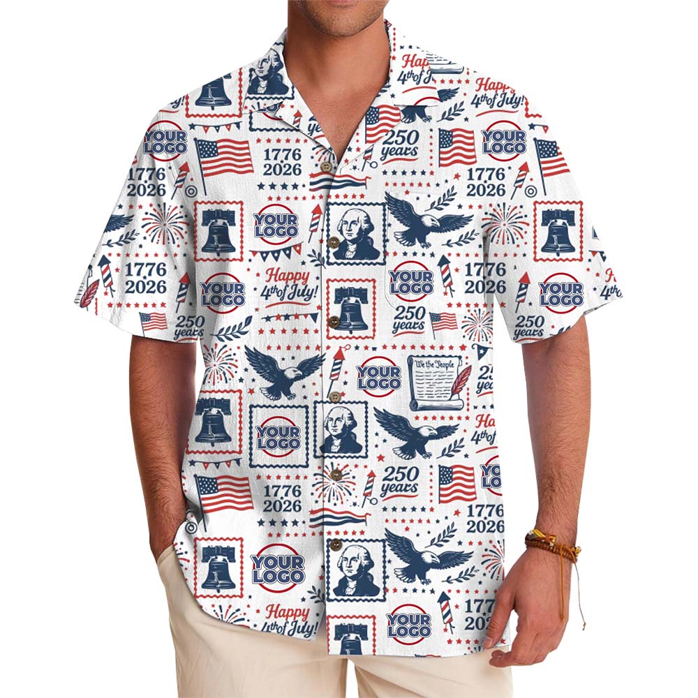 250 Years of Freedom Custom Logo Button Up Shirt With Preview - variant image 1