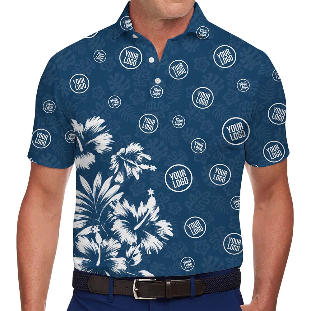 Custom Event Logo Hibiscus Collared Polo Shirt - variant image 1