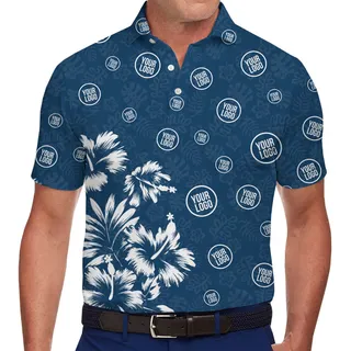 Custom Event Logo Hibiscus Collared Polo Shirt