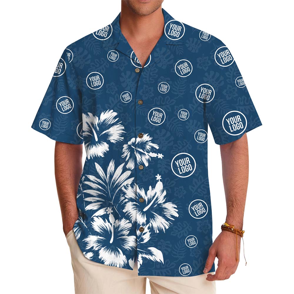 Custom Brand Floral Hawaiian Button Up Shirt - variant image 1