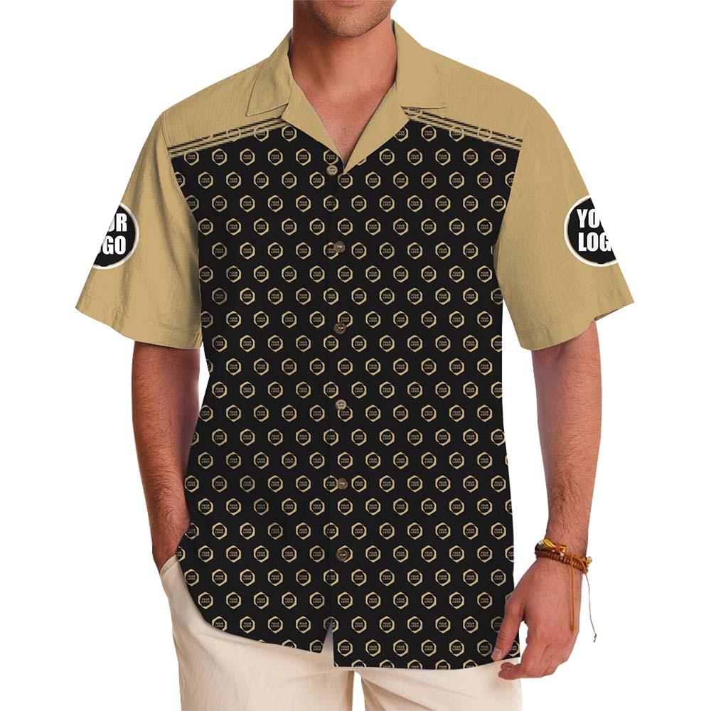 Modern Business Logo Hawaiian Button Up Shirt - variant image 1