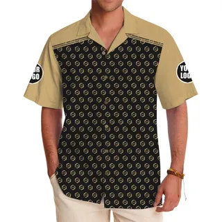 Modern Business Logo Hawaiian Button Up Shirt