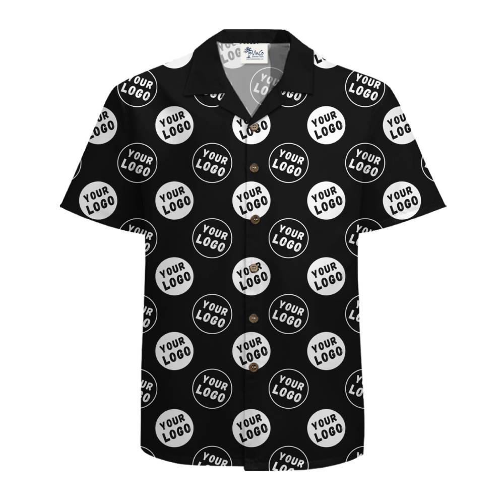 Custom Logo Coconut Button Hawaiian Shirt With Live Preview