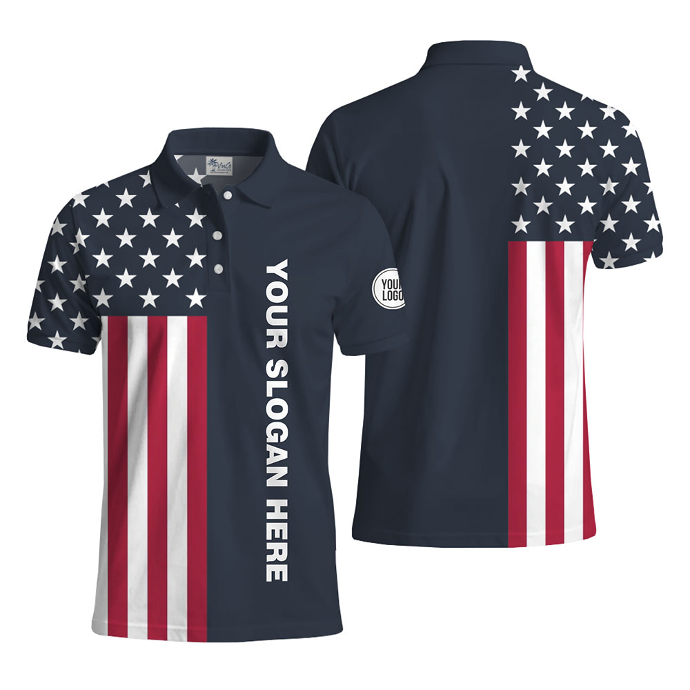 American Pride Custom Logo And Slogan Edition Polo Shirts