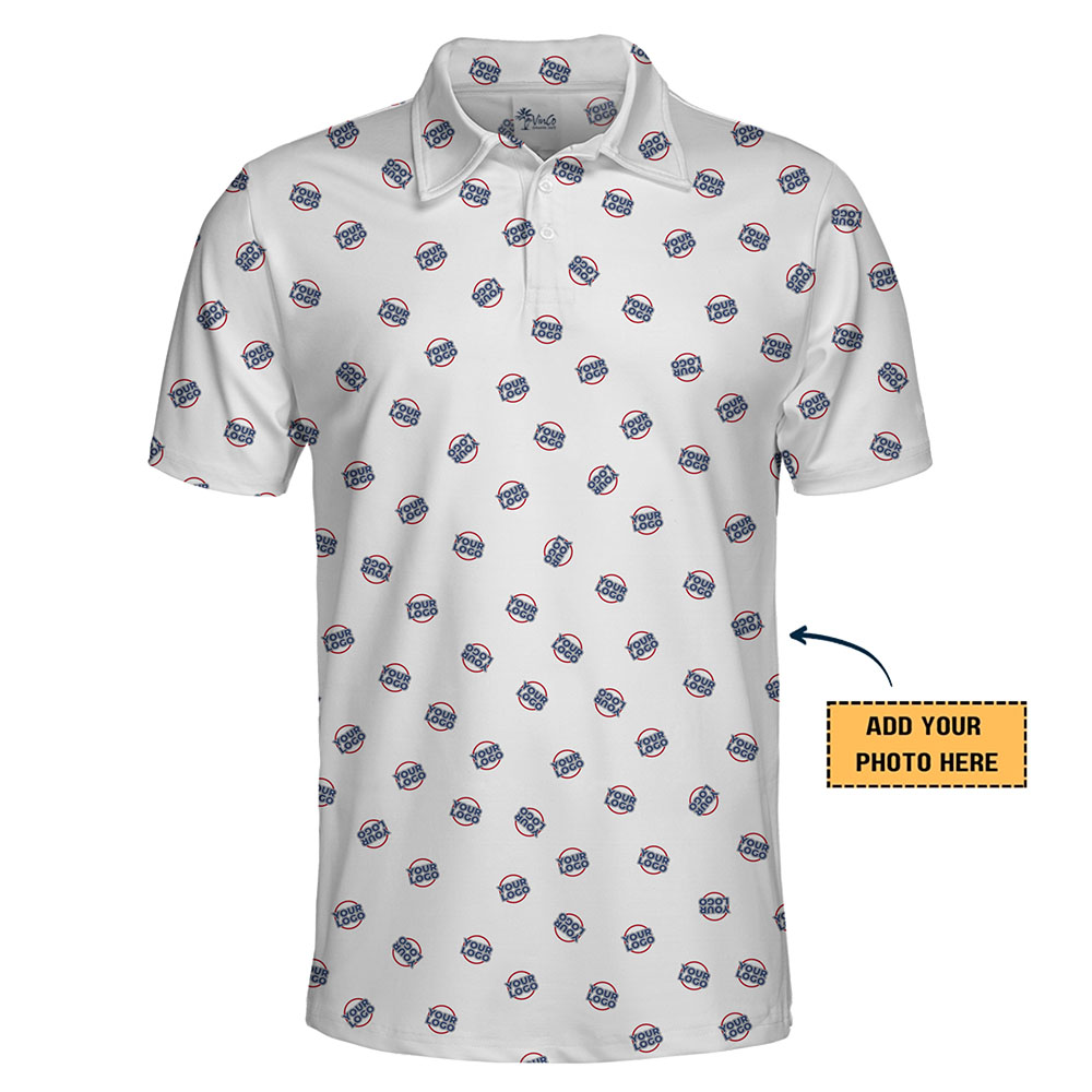 Modern Micro Print Logo Collared Polo Shirt