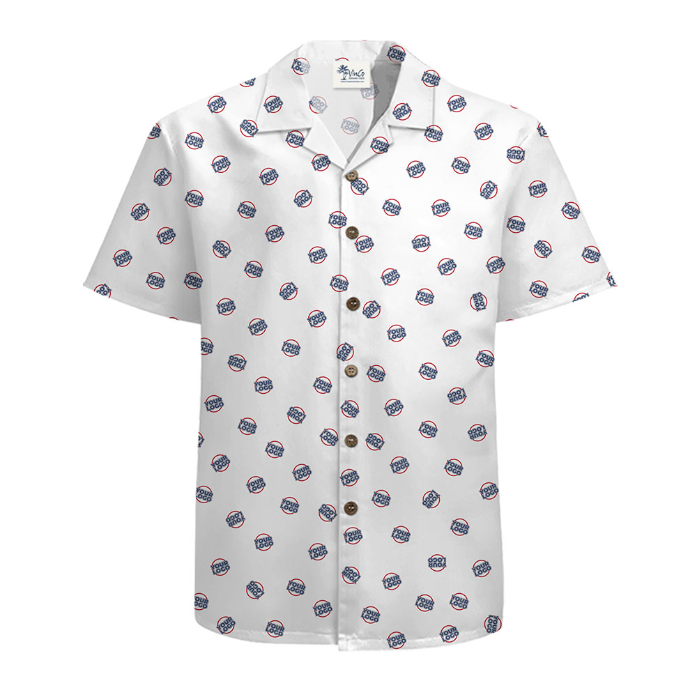 Company Repeat Small Logo Button Up Shirt With Preview