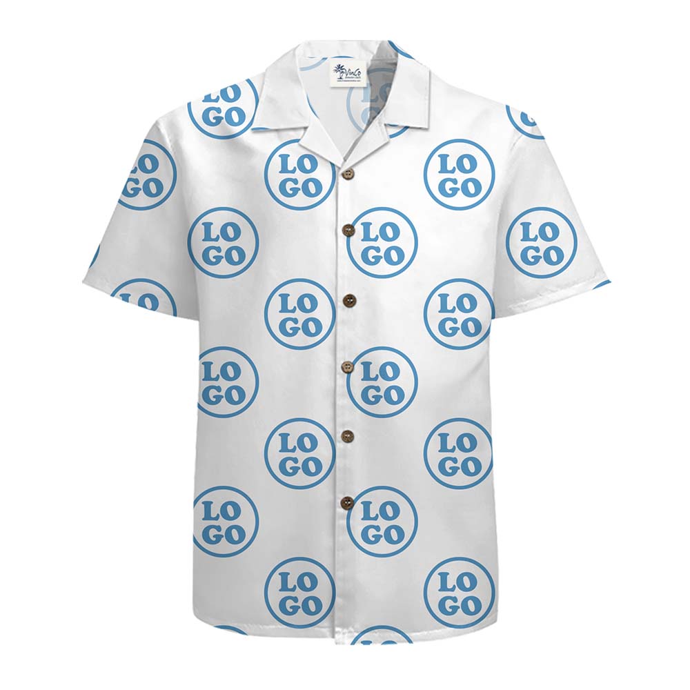 Minimal Custom Logo Print Button Up Shirt With Preview