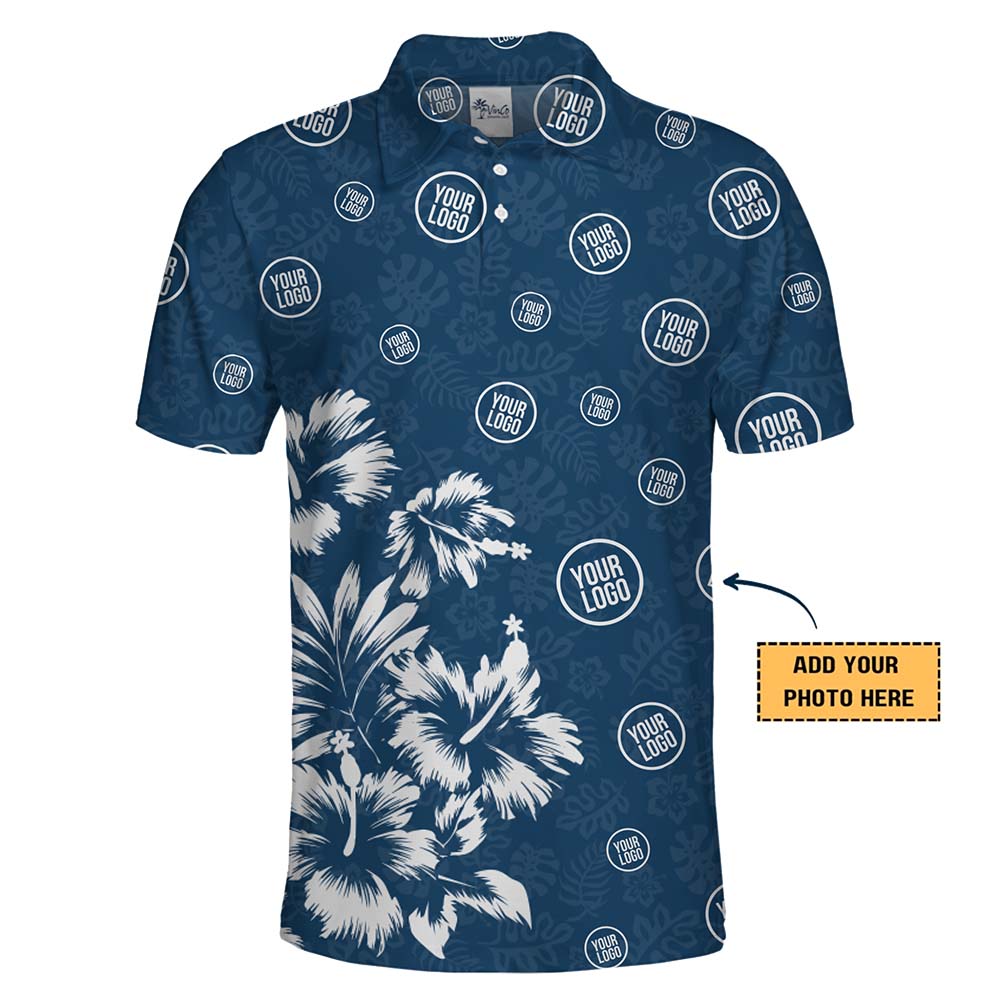 Custom Event Logo Hibiscus Collared Polo Shirt