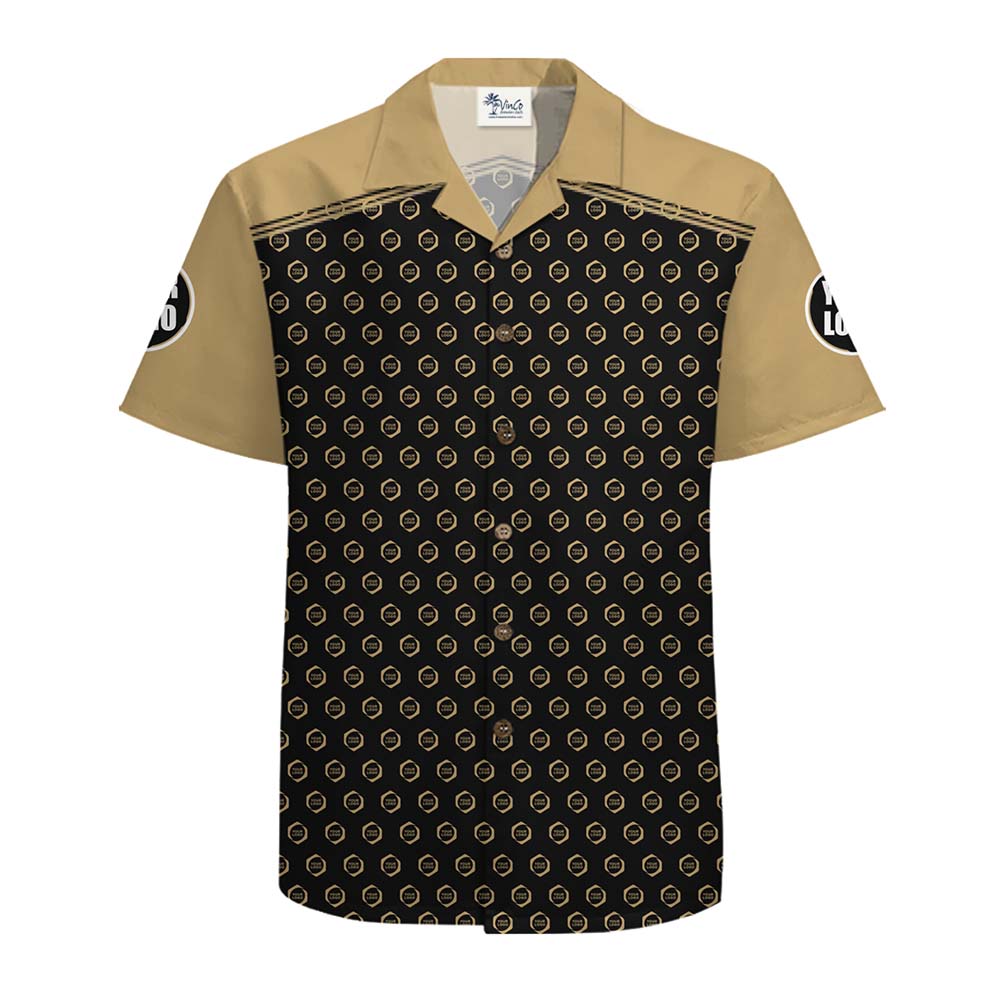 Modern Business Logo Hawaiian Button Up Shirt