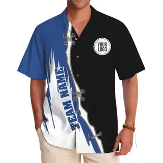 Custom Logo Split Color Button-Up Shirt With Name